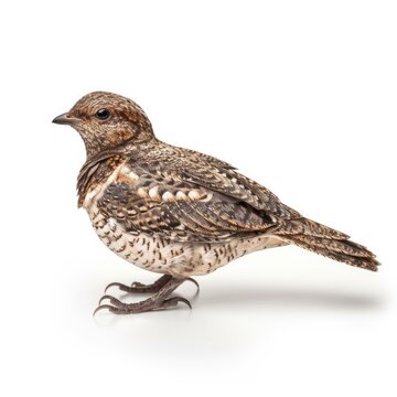 Common poorwill bird isolated on white. Generative AI