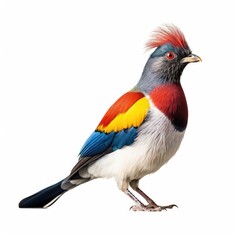 Elegant trogon bird isolated on white. Generative AI