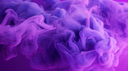 Purple Color Liquid Ink Dense Smoky Abstract Misty Background AI Generative - obrazy, fototapety, plakaty
