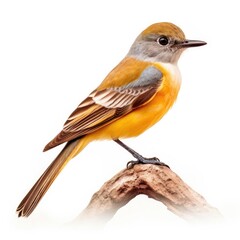 Fototapeta premium La sagras flycatcher bird isolated on white. Generative AI