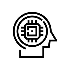 artificial intelligence line design style icon for web and graphic design