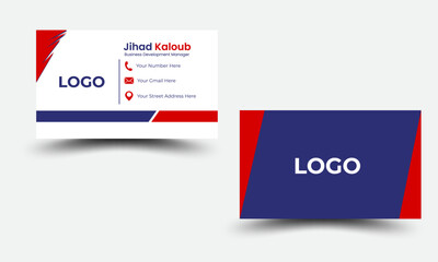 Creative business card and name card, horizontal simple clean layout in geometric shape.
