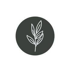Simple icon with botanical elements 