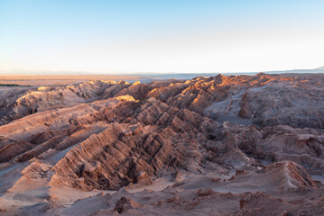 Fototapeta na wymiar Desertic landscape with eroded mountains in Atacama
