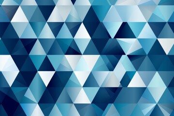 Fototapeta premium Illustration of a vibrant blue and white abstract background filled with geometric triangles, created using generative AI