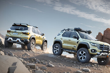 Fototapeta na wymiar Discover the ultimate adventure with our all-terrain concept SUV. Conquer any landscape with intelligent all-wheel-drive and cutting-edge technology.