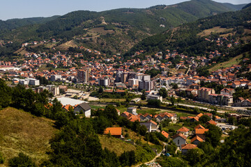 Fototapeta na wymiar Aerial view of Kacanik town in Kosovo