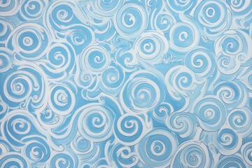 Fototapeta premium Illustration of a blue and white background with swirling patterns created using generative AI