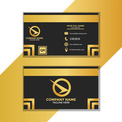 Golden and Black Business Card Design Good for Employee Identity, Corporate Identity etc.