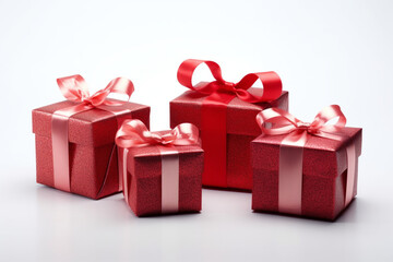 Obraz premium Beautiful Christmas gifts on white background