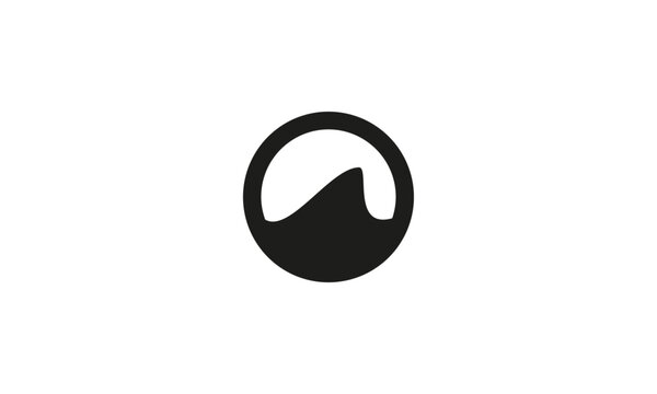 Shark Fin, icon for shark fin in circle, abstract 3d sphere