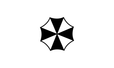 umbrella icon, umbrella from top, black and white umbrella © OLIX