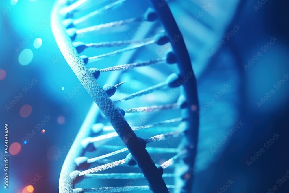 Aufkleber macro of dna helix realistic model genome molecule educative material