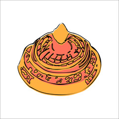 Bakery shop vector flat illustration Mango cake