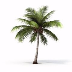Obraz premium Coconut palm tree isolated on white background. Tropical plant object.