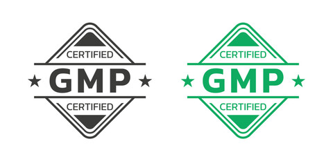 Obraz premium GMP certified icon. Good Manufacturing Practice logo, stamp or seal. Vector illustration.