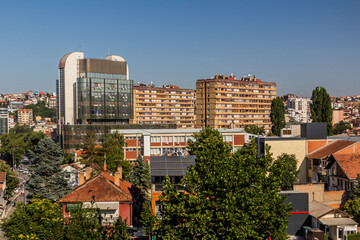 Skyline of Pristina, capital of Kosovo