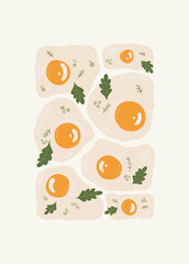 Food abstract elements. Food and healsy composition. Modern trendy Matisse minimal style. Restaurant and kitchen poster, invite. Vector arrangements for greeting card or invitation design