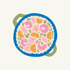 Food abstract elements. Food and healsy composition. Modern trendy Matisse minimal style. Restaurant and kitchen poster, invite. Vector arrangements for greeting card or invitation design