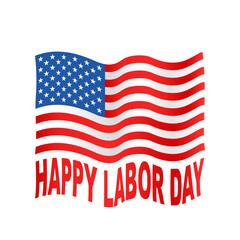 Fototapeta premium USA Labor Day banner and poster template with American flag illustration