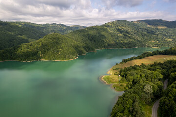 Aerial view of Doftana lake