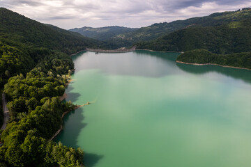 Aerial view of Doftana lake