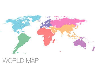 ドットの世界地図 アフリカ中心で地域分け_02
