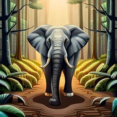 Elephant in the forest 