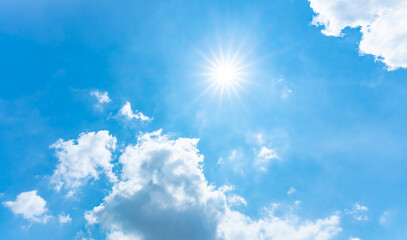 夏の日差し・青空・太陽・猛暑