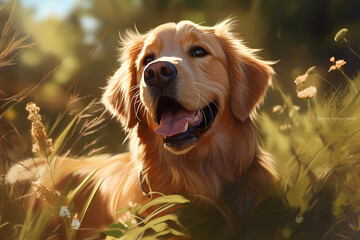 Golden Retriever - originally from Scotland, bred for retrieving game birds. Known for being friendly, intelligent, and loyal (Generative AI)