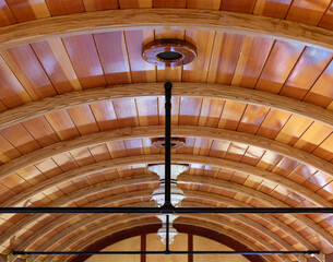 ceiling of a vintage steam train carriage 