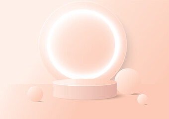 Pink room background. Abstract empty studio. Horizontal bg. Light scene for product. - 628149460