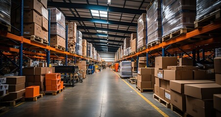 Fototapeta premium Business logistics and transportation, generative ai