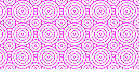 Seamless pink pattern with circles fabric curl backdrop. Seamless overloping pattern with waves pattern with waves and pink geomatices retro background.	
