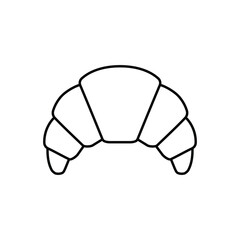 Linear bakery croissant line icon for food apps and websites. Vector illustration.