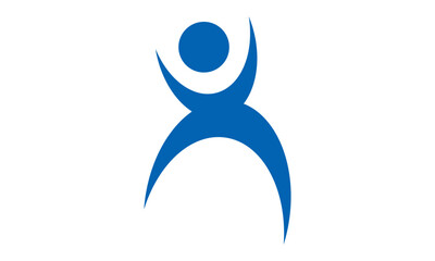 Abstract human logo. Can use for your design elements, website icons, application icons, UI, and More. Medical or health care center logo design concept.