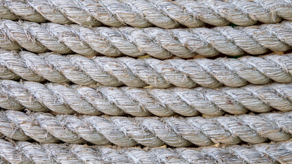 seamless tied rope in a row in parallel line background in closeup