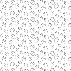Acorn seamless pattern. Perfect for wallpaper, gift paper, pattern fill, web page background, autumn greeting cards. Vector illustration