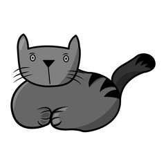 Black Kittie siting isolated PNG 