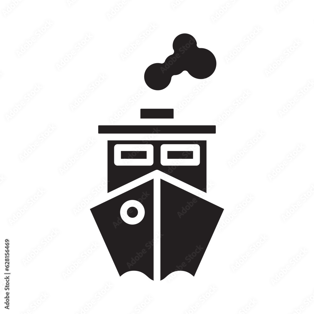 Poster ship pollution glyph vector icon isolated. ship pollution stock vector icon for web, mobile app and 