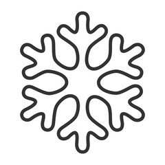 Line art snowflake. Icon logo design. Editable stroke. Ice crystal winter symbol. Template for winter Christmas design. 