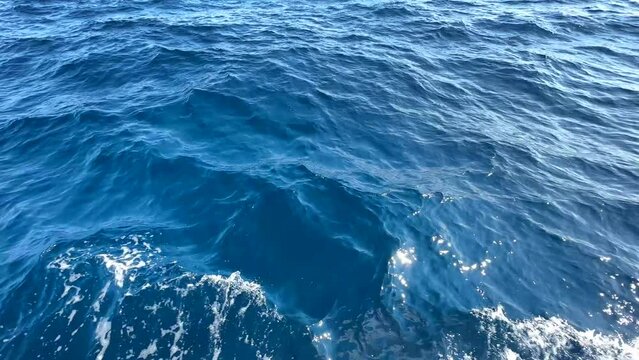 Stunning views of moving blue sea water