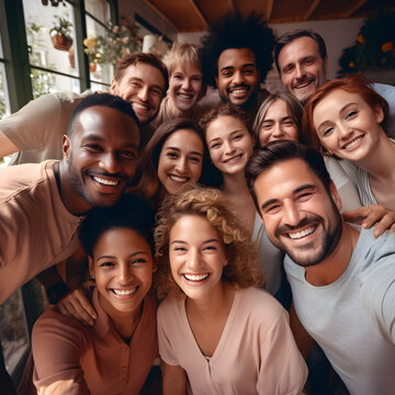 group photo of friendly people