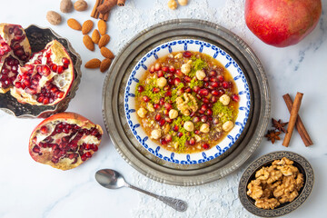 Traditional delicious Turkish dessert; Ashura (Asure)