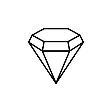 elegant diamond outline icon represented in a captivating vector style.