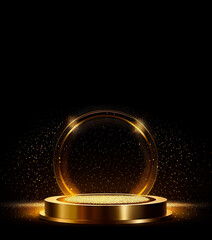 Gold podium for product presentation