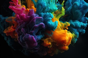 Colorful abstract water smoke splash