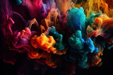 Colorful abstract water smoke splash