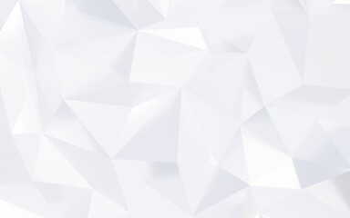 Abstract geometric white and gray color background, polygon, low poly pattern. 3D render illustration.