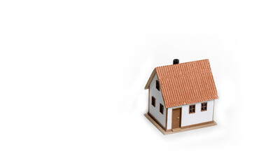 Dwelling environment, small model house isolated. House image.